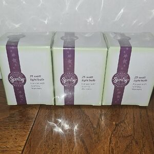 Scentsy 25-Watt Light Bulbs - White with Purple Accents (Pack of 3)